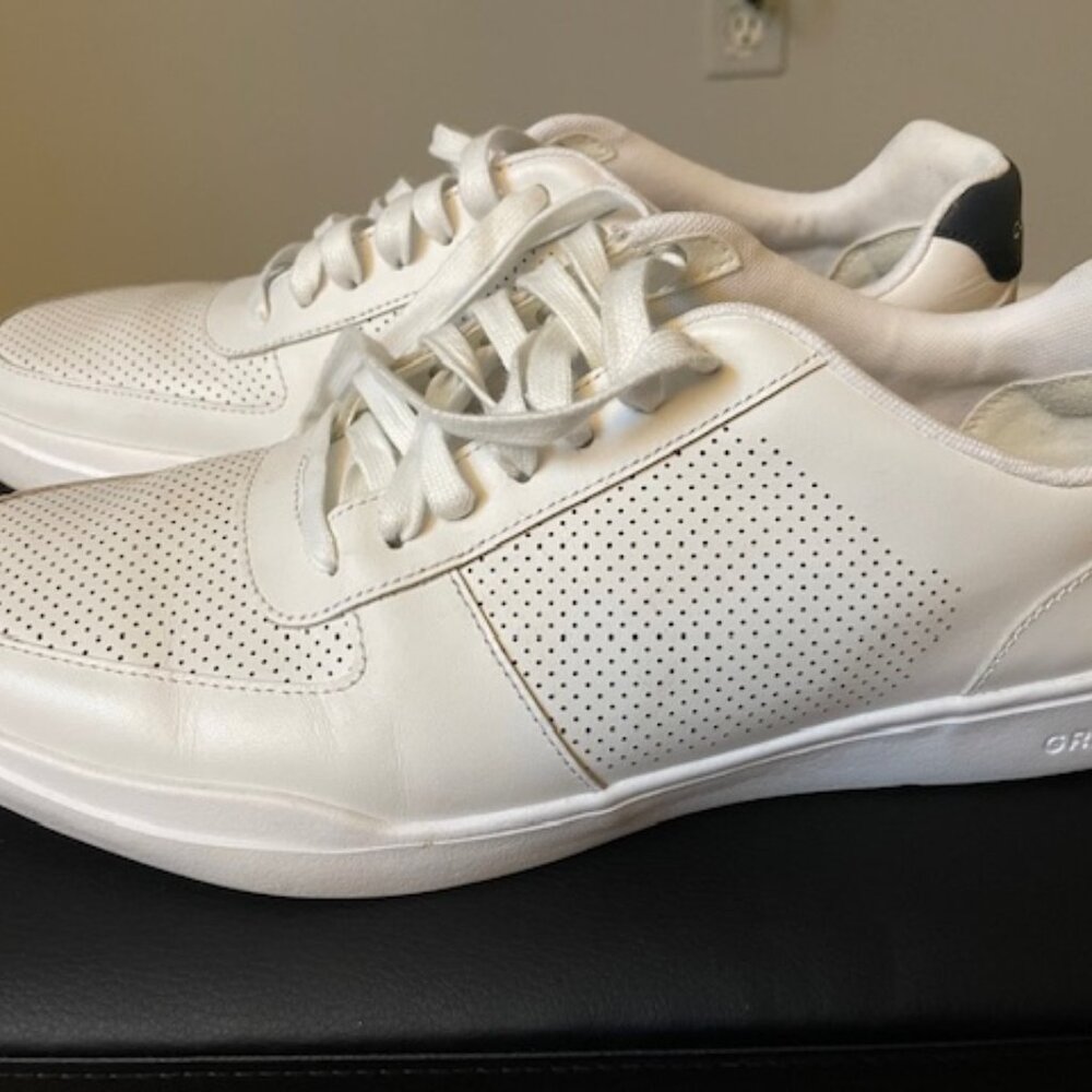 Lightly Used Men's Cole Haan Grand Crosscourt Leather Sneaker White Size 10